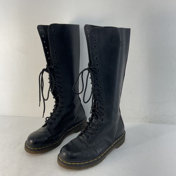 Dr. Martens 1B60 Black Leather Lace Up Combat Boots Size Unisex Mens 6/ W 7 - Picture 2 of 7